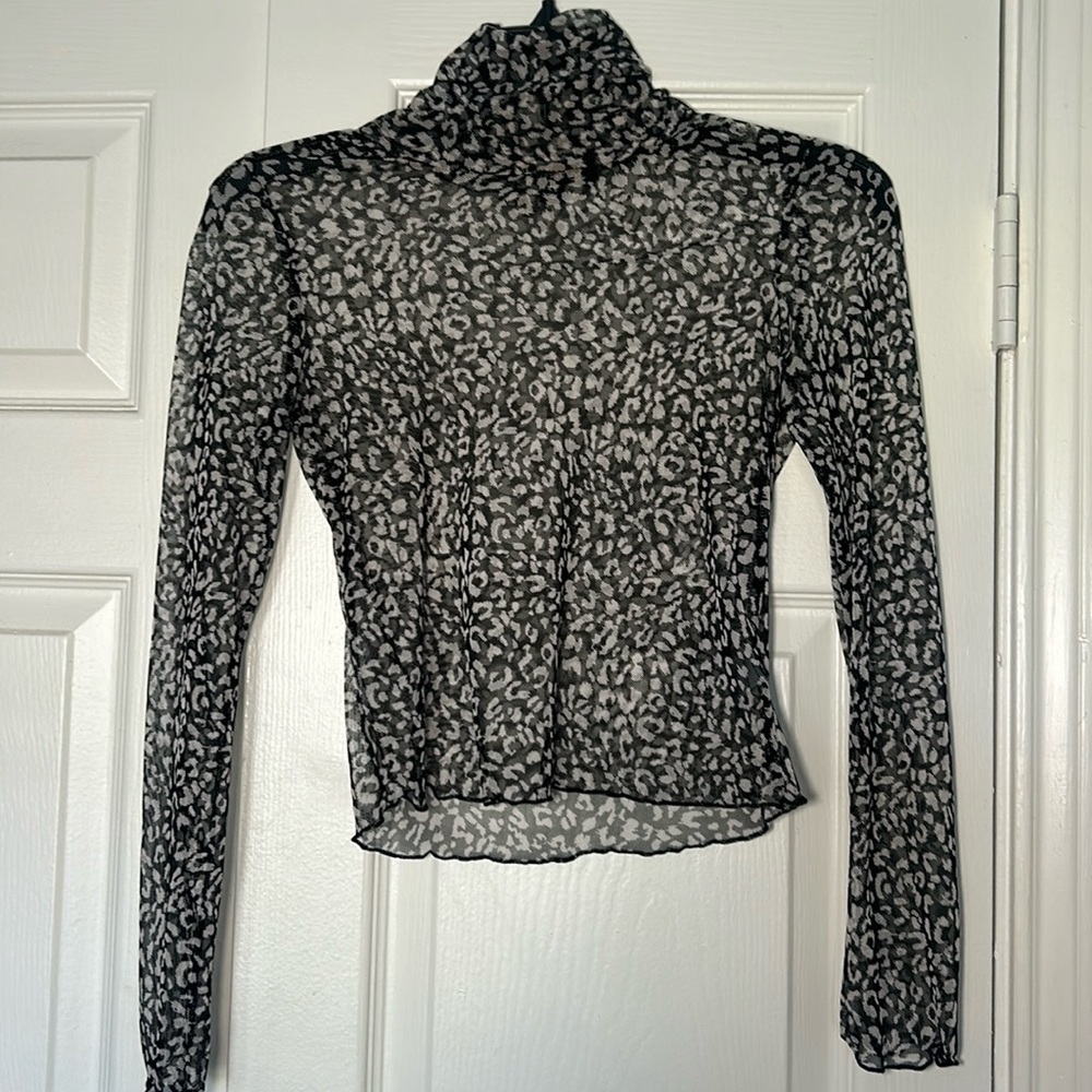 Sheer Leopard Print Top